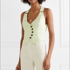 Zimmermann Corsage Buttoned Waistcoat In Mint